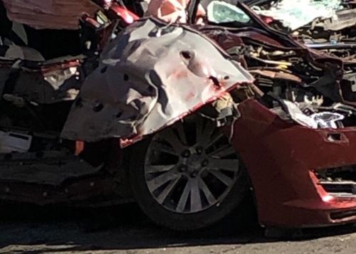 В Оренбурге пожарный Урал переехал легковой автомобиль